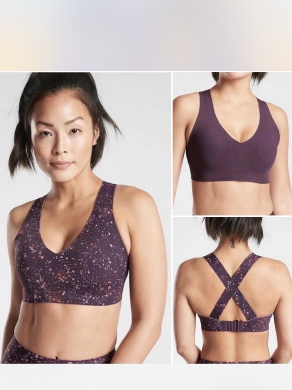 Athleta Crossover Reversible Bra Agate Purple XS